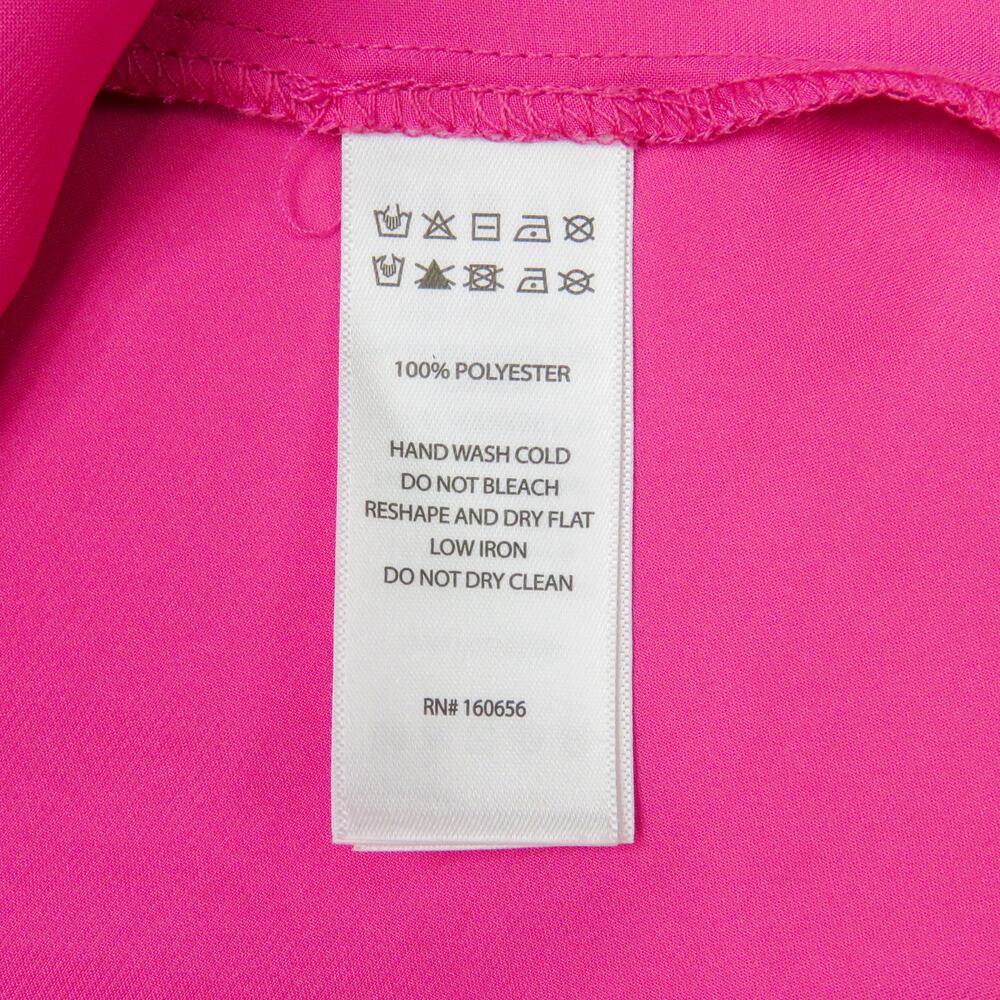 Sincerely Jules Hot Pink Satin Halter Top Wrap Neck Sleeveless Blouse Medium - Picture 5 of 6